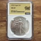 2020 $1 American Silver Eagle NGC MS69 1 Oz. Ounce Fine Silver Coin 🔥