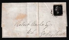 GB QV 1841 1d Penny Black Entire Black Cross Postal History BP15403