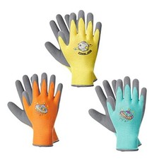 3 Pairs Kids Gardening Gloves for Age 3-5, Children Small Pack of 3 Space