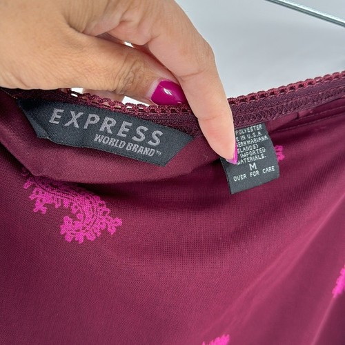 Vintage Express indie 90s midi skirt feminine pink elastic waist no doubt size M - Picture 5 of 6
