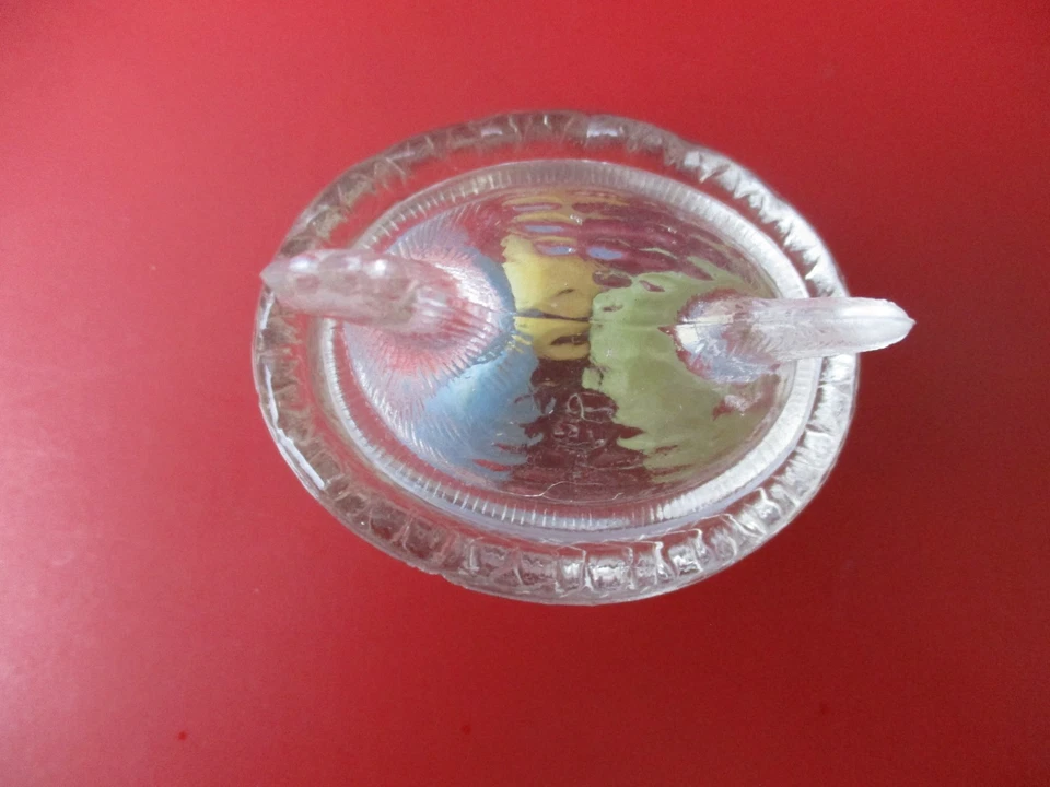 DÎNETTE ANCIENNE, POULE BOITE ANCIENNE en VERRE PORTIEUX - Photo 4/4