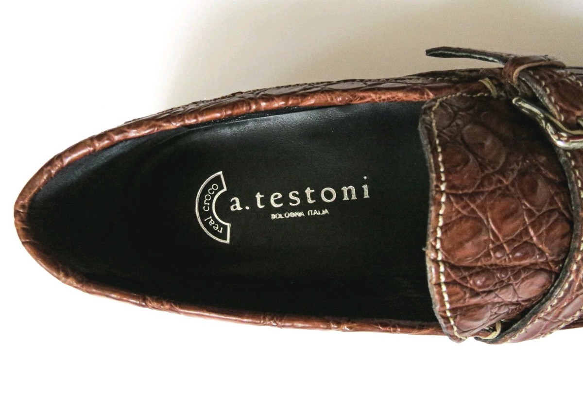 a.testoni Italian-made Loafer/Moccasin  Brown Leather and Caramel Suede, Size 10 A. Testoni Men main image 4