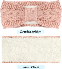 2 Pezzi Fascia per Capelli Donna Inverno, Fascia Lavorata a Maglia Inverno, Fascia Capelli Scalda Orecchie Elastiche, Fasce per Capelli Addensate, Scalda Elastica Fascia per Capelli, Per Donne Ragazze