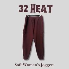 32 Degrees Heat Women's Maroon Joggers with Drawstring and Pockets Size XL