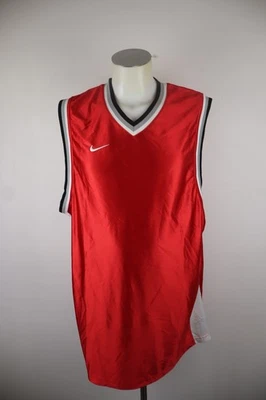 NIKE Canotta T-Shirt Basket Homme XL Rouge Vintage Logo Polyester Décontracté - Photo 1/4
