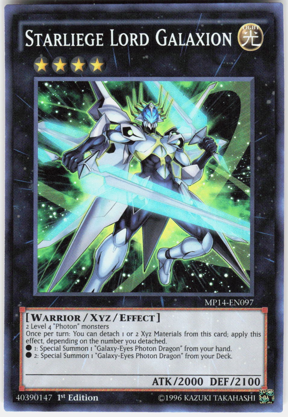 Starliege Lord Galaxion MP14-EN097 YuGiOh 2014 Mega-Tin Mega Pack trading card — raw and PSA graded price guide