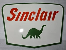 LARGE SINCLAIR DINO PORCELAIN ENAMEL SIGN 60 X 44'' INCHES DOUBLE SIDED.