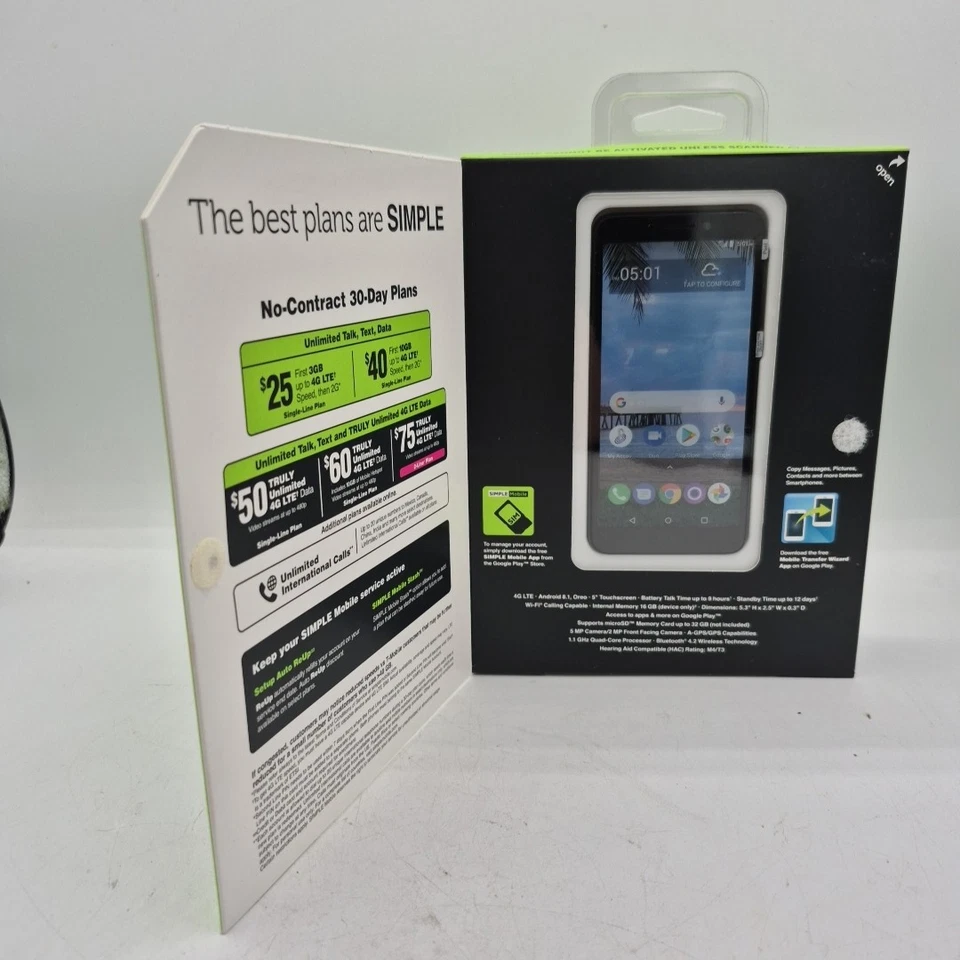 NEW SIMPLE MOBILE TCL A1 SMARTPHONE 5" - Image 3 of 4