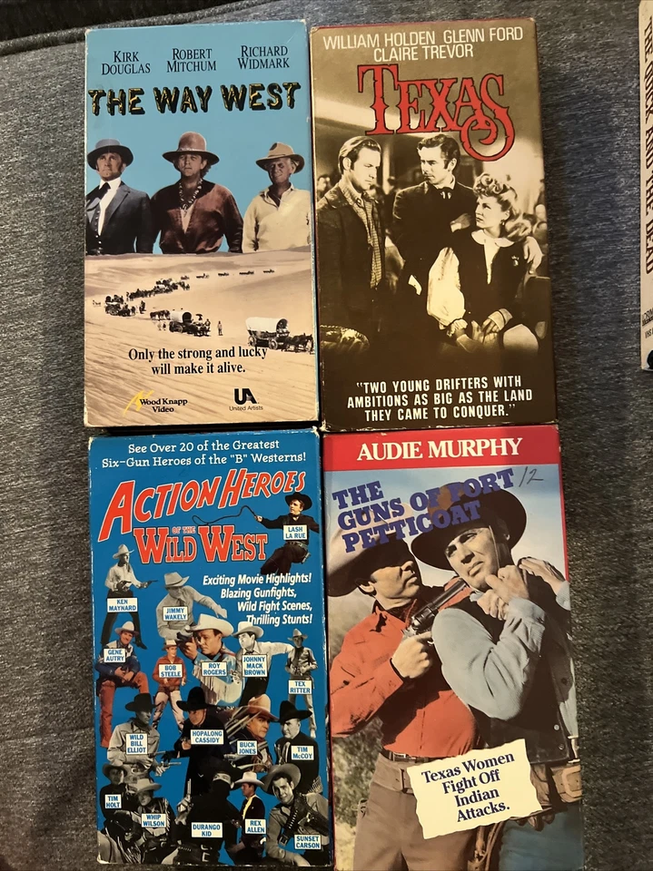 11x Vintage Western War Lot VHS VCR Tape Bundle Movie Roy Rogers Apache Texas Foto 4 de 4