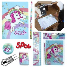 Licensed Disney Character Unicorn School Kids Stationery Set 5Pcs Xmas Gift 3+Y
