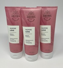 3 BATH  BODY WORKS AROMATHERAPY INSPIRE LOVE ROSE VANILLA BODY CREAM LOTION 8OZ