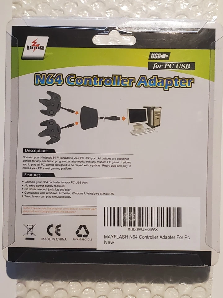 New Nintendo 64 Controller Adapter for PC Mac Dual USB to N64 Mayflash 2 Port Foto 4 de 4
