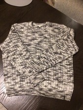 Calvin Klein Jeans, Knitted Men  s Gray White Pullover, Sweater XL NWT