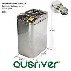 Download 40l Jerry Can 304 Stainless Steel Fuel Water Storage Car Boat 4wd Rv Motor Ebay