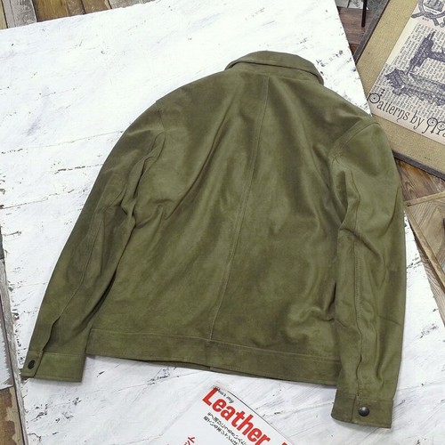Mens American Vintage Style Casual Retro Cargo Jacket Suede Cowhide Leather - Picture 7 of 7