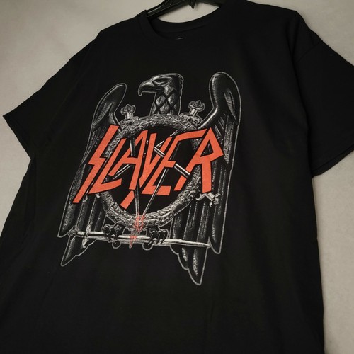 Camisa SLAYER Para Hombres Grande Águila Negra LOGO Temporadas en el Abismo 80 METAL Música Nueva Con Etiquetas - Imagen 3 de 11