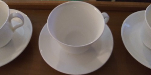 Minton White Monarch B1468 (6) Cups, 2 3/4" & (6) Saucers, 5 5/8" - Picture 7 of 17