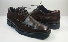 JOHNSTON MURPHY MEN'S BROWN LEATHER 20-7740 OXFORDS SHEEPSKIN - SZ 10M