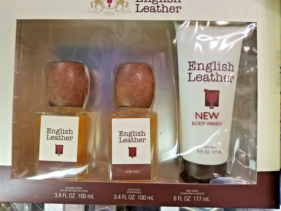 JUEGO DE REGALO de cuero inglés para hombre de Dana 3,4 oz después del afeitado y colonia + gel de baño Foto 2 de 4