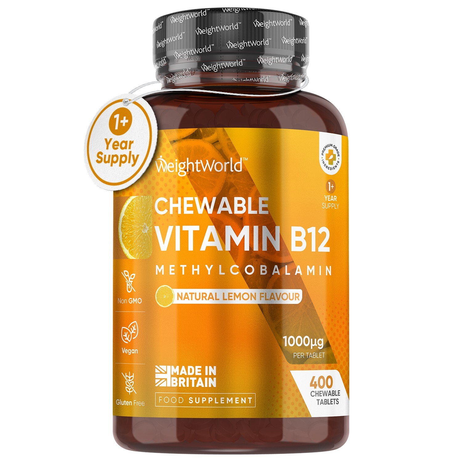 Vitamin B12 - 400 Tablets - Immune system - reduces tiredness & fatigue - Vegan