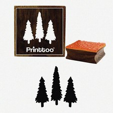 5x5 Inch Wooden Rubber Stamp with Tree Design for Scrapbooking and Diary Card Cr