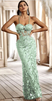 slim fit dress slacks Giffniseti Plus Lantern Sleeve Wrap Sequin Formal Dress main image 0