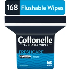 NEW Cottonelle Fresh Care Flushable Wet Wipes, 1 Refill Pack (168 Total Wipes)