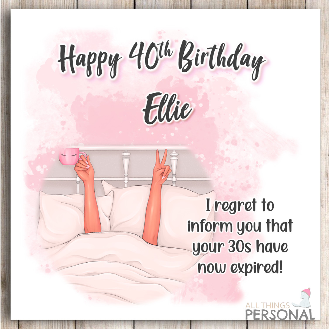 Funny 40th Birthday Card Granddaughter Daughter Friend Sister Personalised Joke