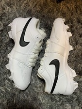 Nike Air Jordan 1 Low Youth Cleats Sz 5.5Y White Baseball Football HF6885-100