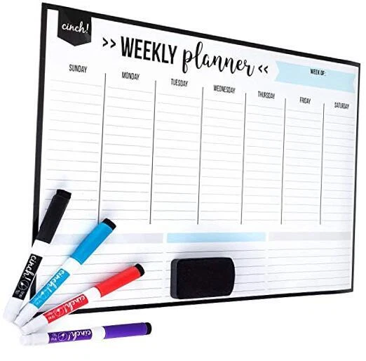 cinch-magnetic-dry-erase-weekly-calendar-whiteboard-for-fridge-17-x12-4-ebay