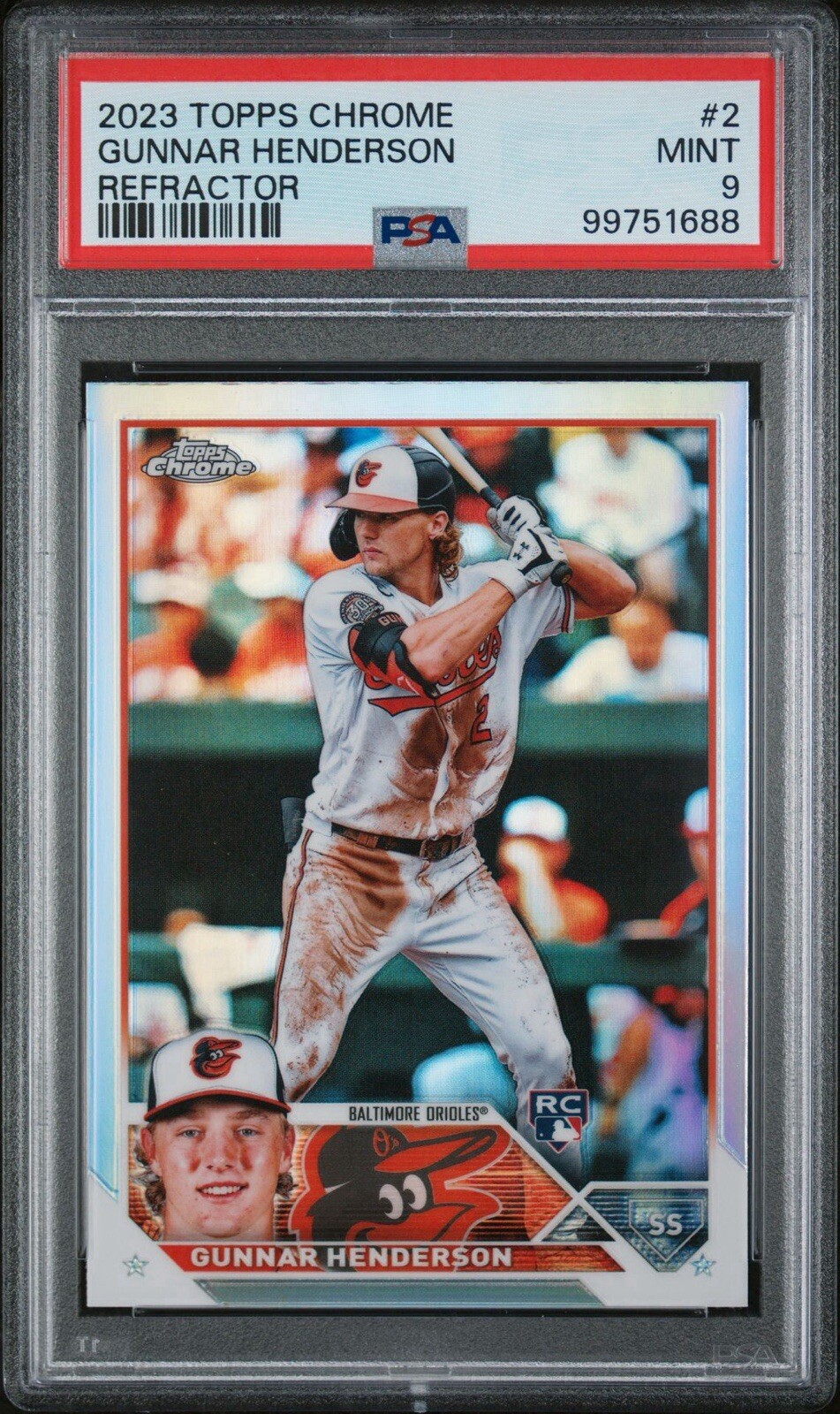 2023 Topps Chrome - Refractor #2 Gunnar Henderson PSA 9