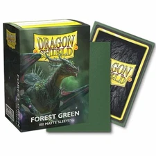 Matte Forest Green 100 ct Dragon Shield Sleeves Standard Size