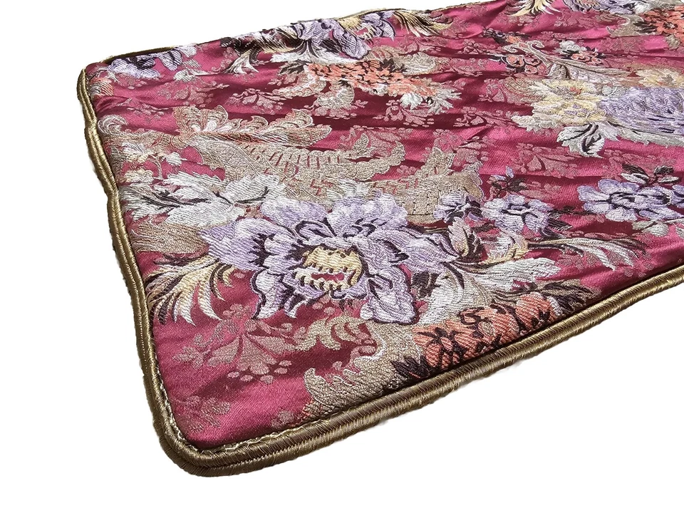 Ralph Lauren Chinoserie Flores Florales 12x18” 75% Seda Borgoña Ciruela Dorado Nuevo de Lote Antiguo Foto 4 de 4