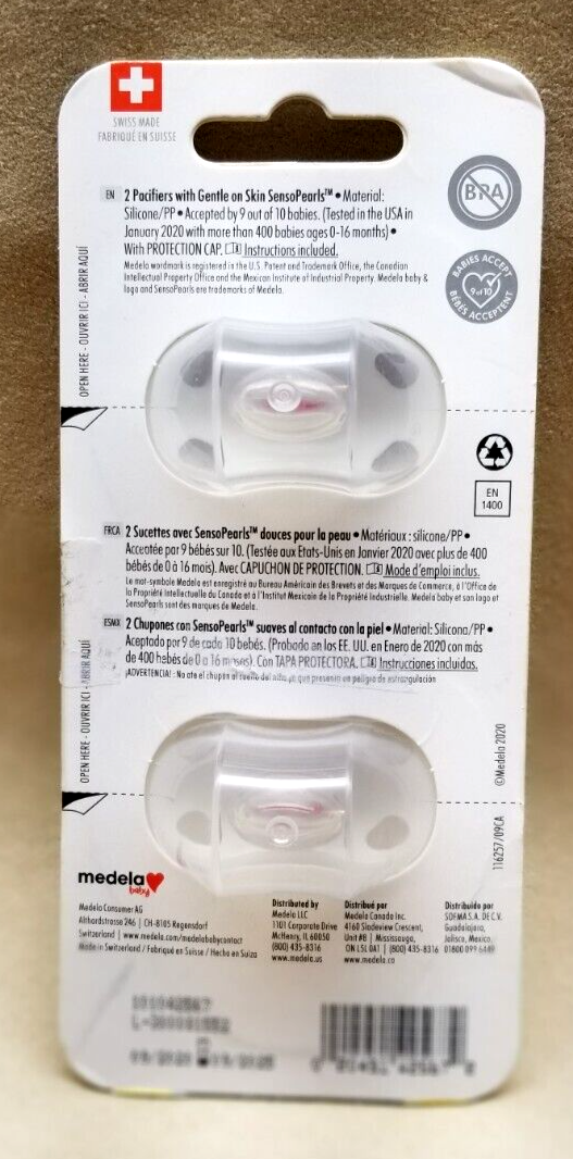 Medela Baby 2-Pack Pacifier With Sterilizing Box white, W/Cap
