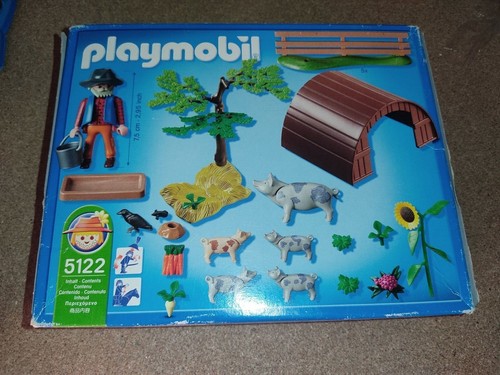 PLAYMOBIL 5122 - Gehege Und Züchter Von Meerschweinchen - Neu (Ovp Beschädigt) - Picture 2 of 2
