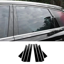 For Audi Q7 2020 2021-23 Gloss Black Window Bc Pillar Post Cover Trim Sticker 8P