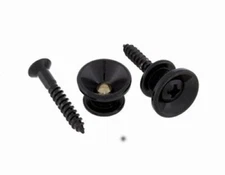 NEW - Gotoh Fender Style Guitar Strap Buttons With Screws (2) - BLACK
