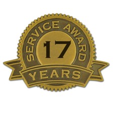 PinMart's 17 Years of Service Award Lapel Pin