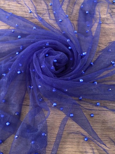 ELEGANT SOFT PEARL BEADED BRIDAL LACE FABRIC TULLE NET 60” WIDE DRESS SCARVES - Picture 88 of 104