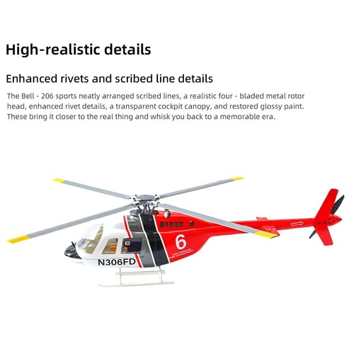 RC Helicopter FlyWing BELL206 Radio Control Aircraft 4 Blade Rotor GPS System - Picture 11 of 12