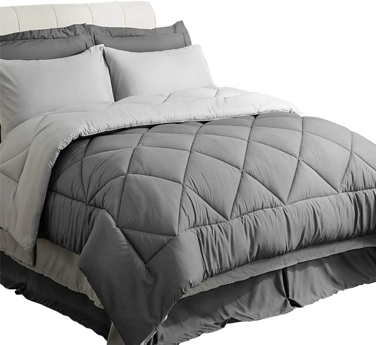 Bedsure King Bed in A Bag 8 Pieces Reversible Bedding Sets Bed Sets Queen wit