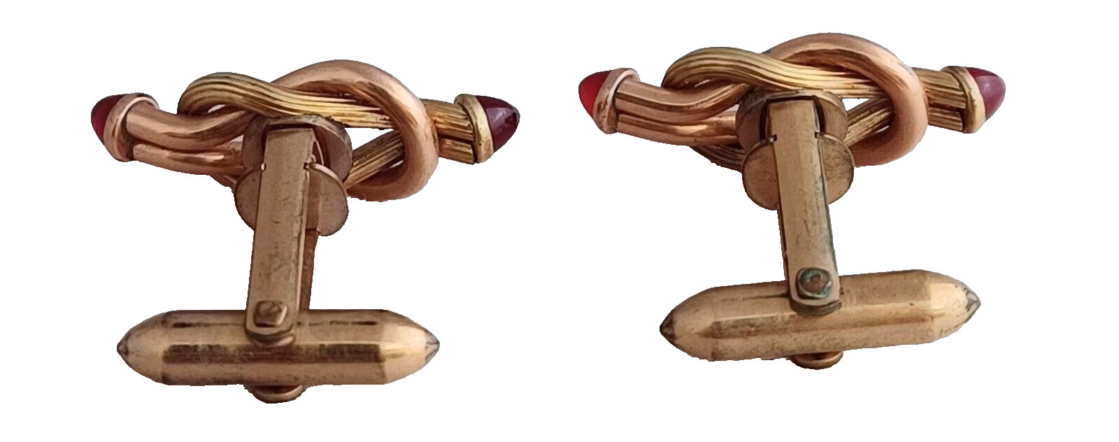 Goldfilled? Ruby? Love Knot Cufflinks - image 2