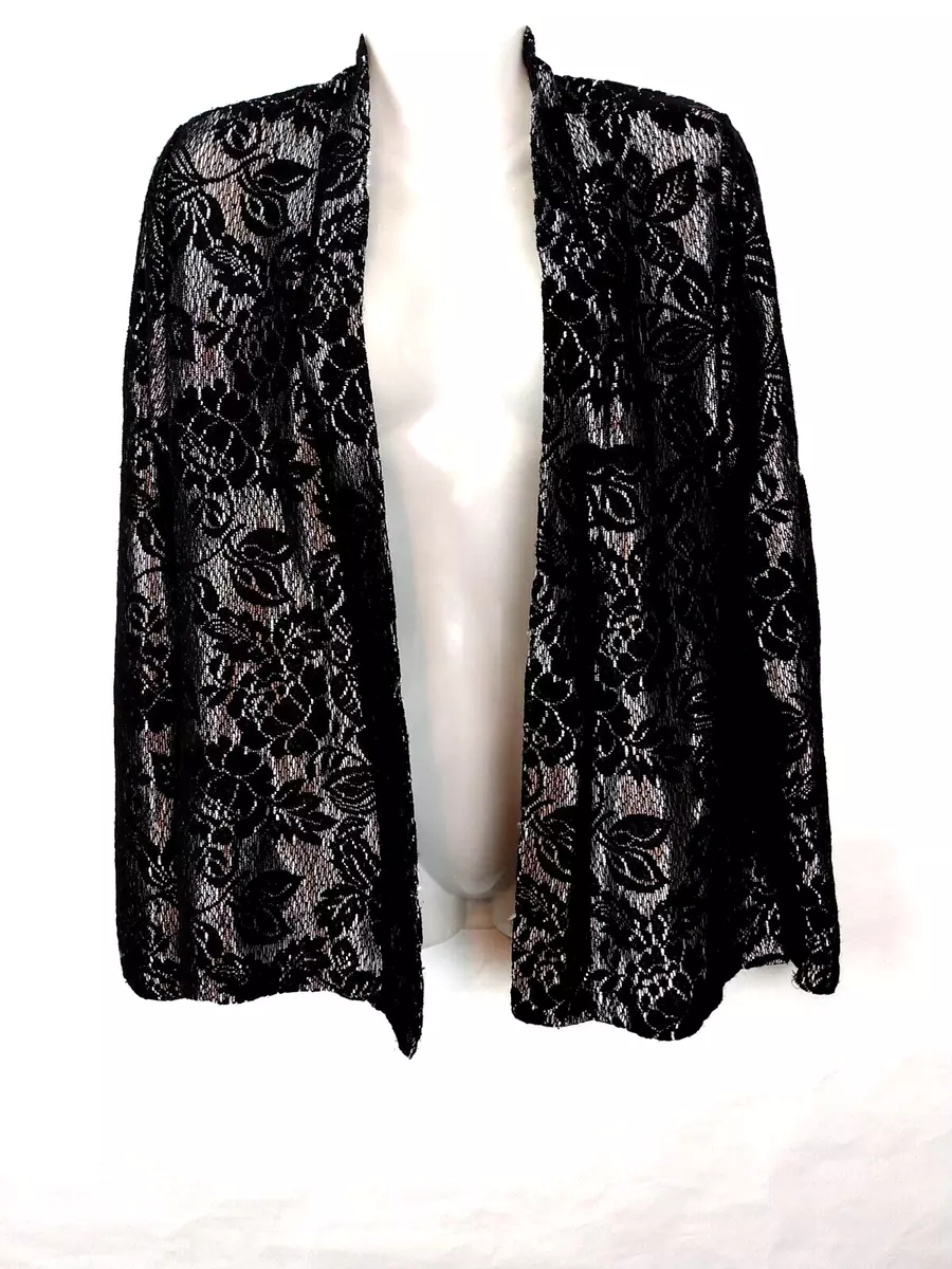 Black lace cardigan discount