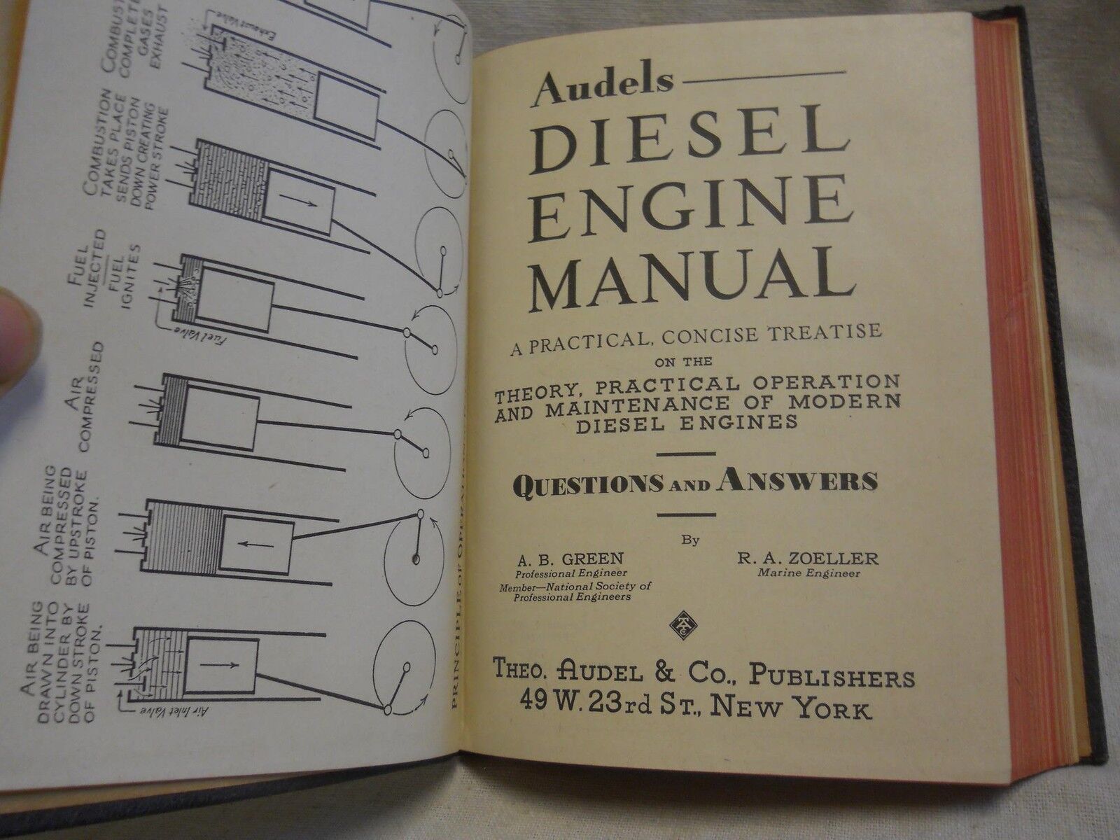 1939 Audels Diesel Engine Manual Questions & Answers Illustrated