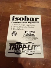 Tripp Lite Isobar 2 Outlet Surge Protector Power Strip, Direct Plug In, Metal,