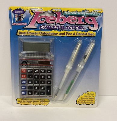 Iceberg Calculator (Dual Power Calculator And Pen And Pencil Set)