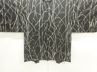 39689# JAPANESE KIMONO / ANTIQUE HAORI / SILK / ABSTRACT PATTERN