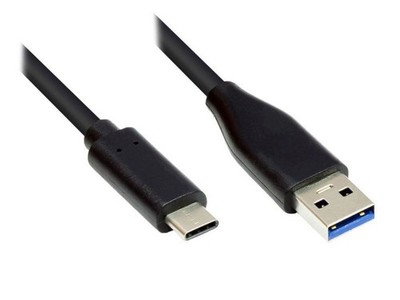 Good Connections Connection Cable 1m USB A to USB C Charging Lead 3.0A Black