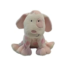 Kids Preferred Plush Dog White Pink Spotted  10" Stuffed Lovey Asthma Friendly