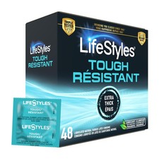 Lifestyles Tough Natural Rubber and Lubricated Latex Condoms Value Pack, 48